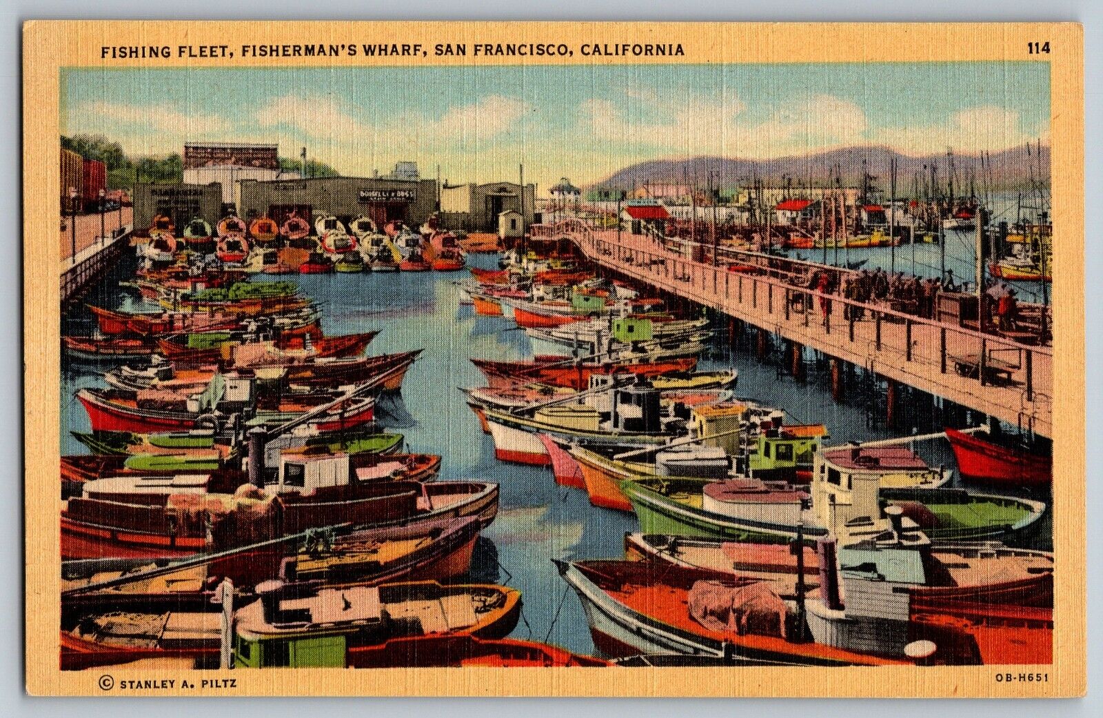San Francisco, California - Fishing Fleet - Fisherman\'s Wharf - Vintage Postcard