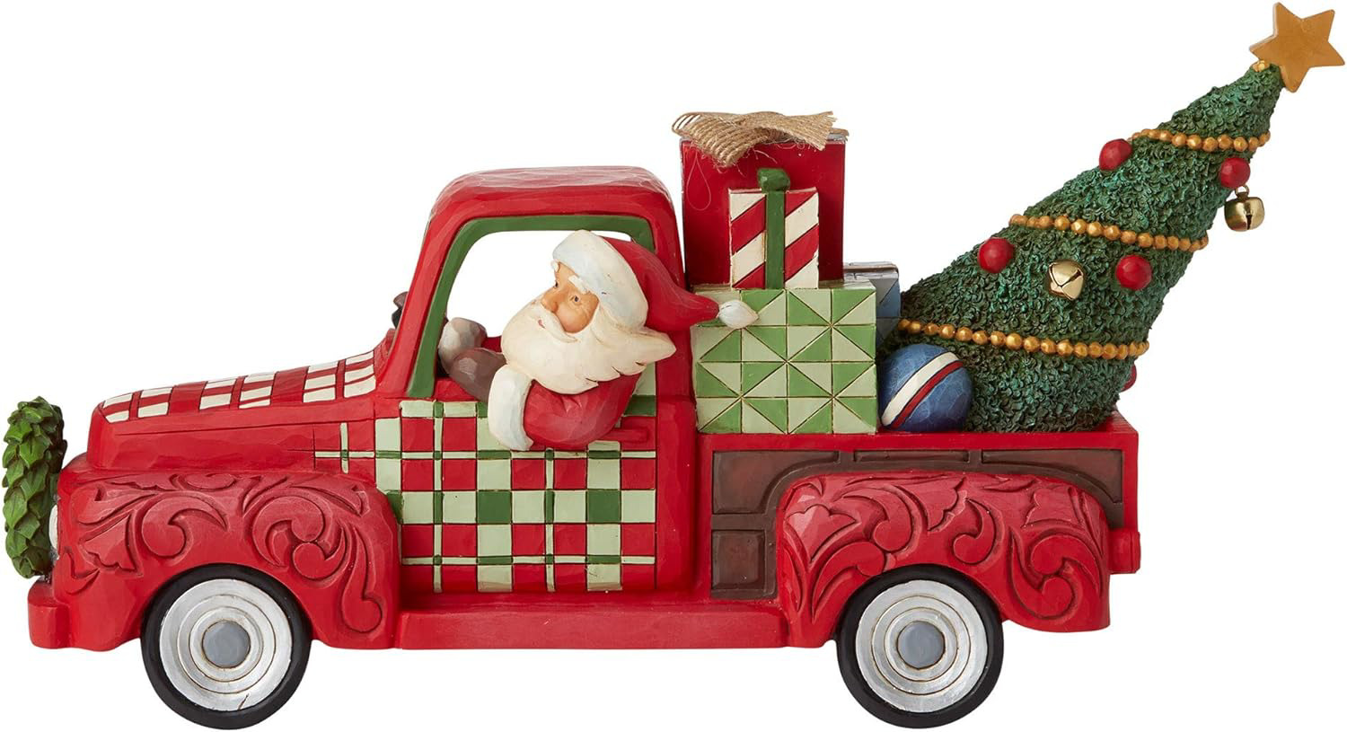 Enesco Jim Shore Country Living Santa in Red Pickup Truck Figurine, 6.8 Inch, Mu