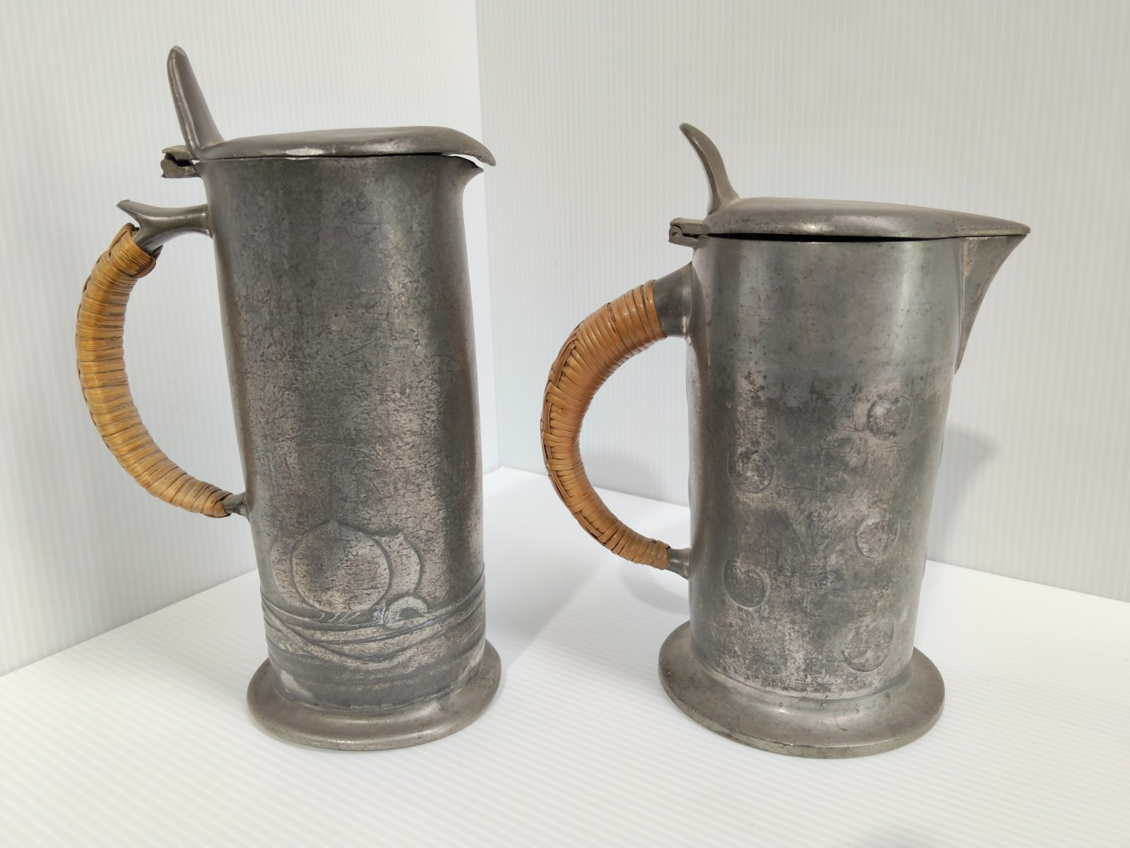 Scarce Antique Tudric Liberty 2x Lidded Jug Pitcher Archibald Knox Haseler -AF