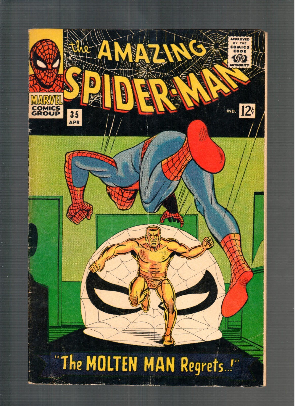 AMAZING SPIDER-MAN # 35 ( 1966 ) MOLTEN MAN MARVEL COMICS NICE COPY