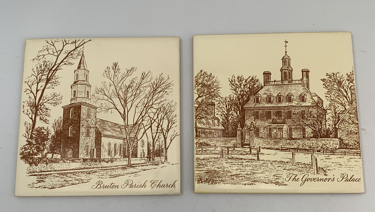 Bruton Parish Church Governors Palace Tile Trivet  6\