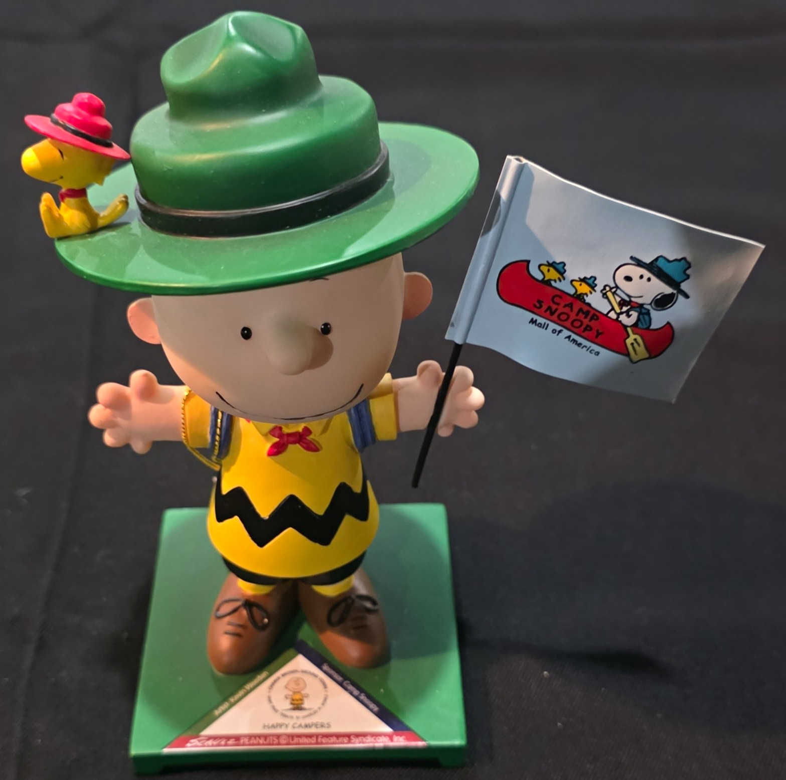 Westland Giftware Peanuts Camp Snoopy Charlie Brown Figurine w/ Flag