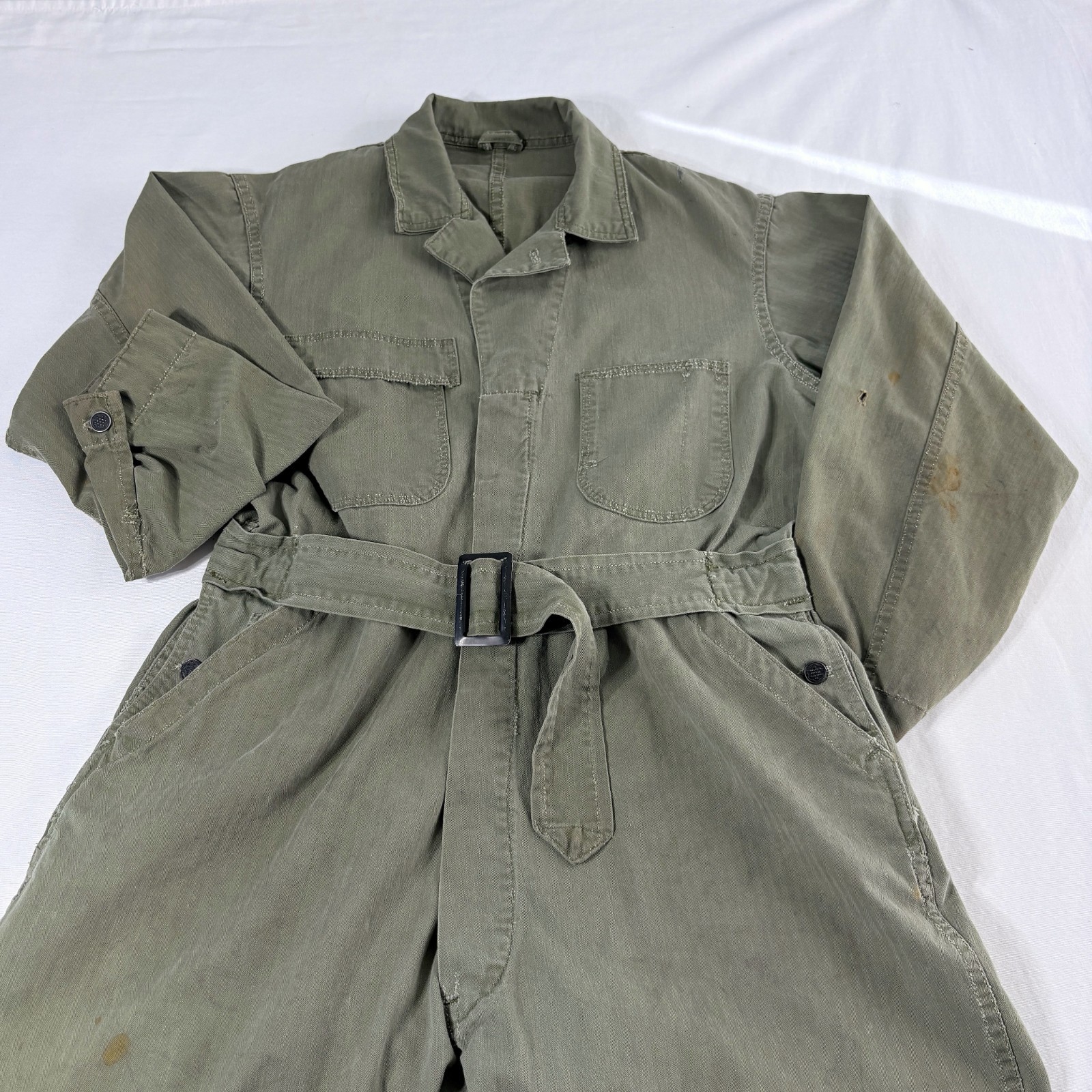 1940s WWII 1st Pattern M-1938 US Army HBT One-Piece Suit/Coverall (38-40 Reg)
