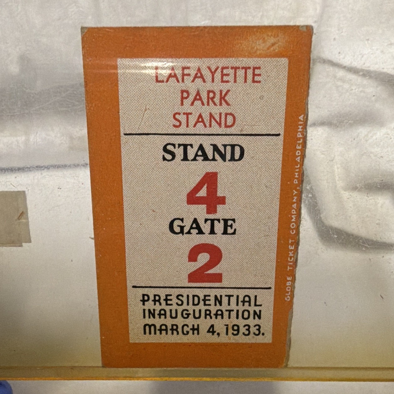 1933 Franklin D Roosevelt Inauguration Ticket Lafayette Park Stand 4 Gate 2 1933 Franklin D Roosevelt Inauguration Ticket Lafayette Park Stand 4 Gate 2