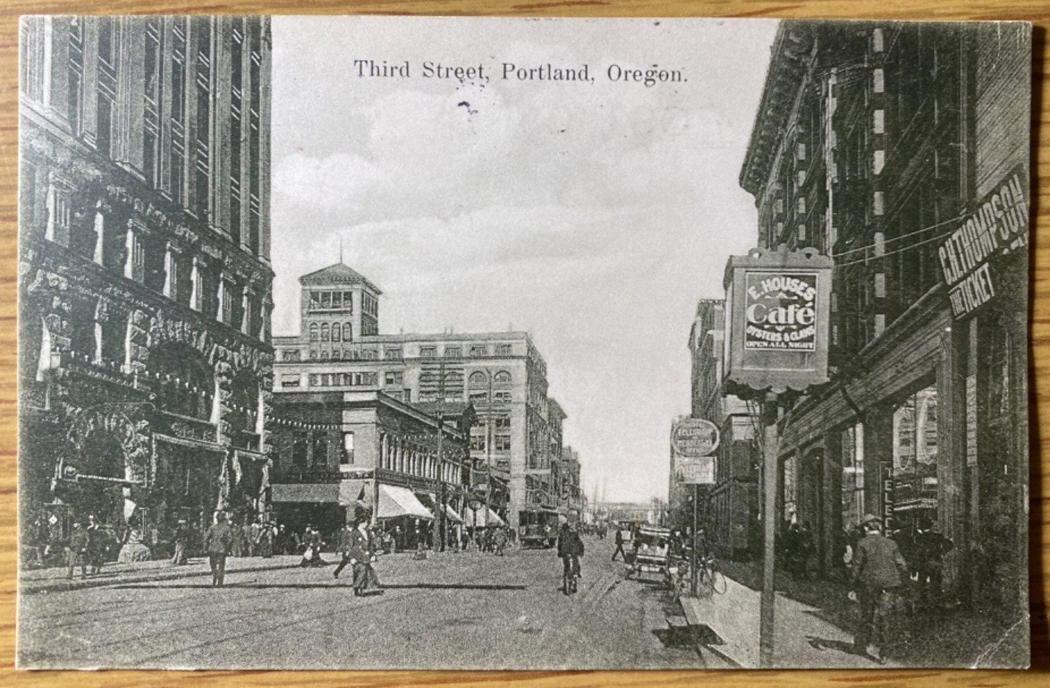 1910 Portland Oregon Third Street Antique Posted Photo Postcard