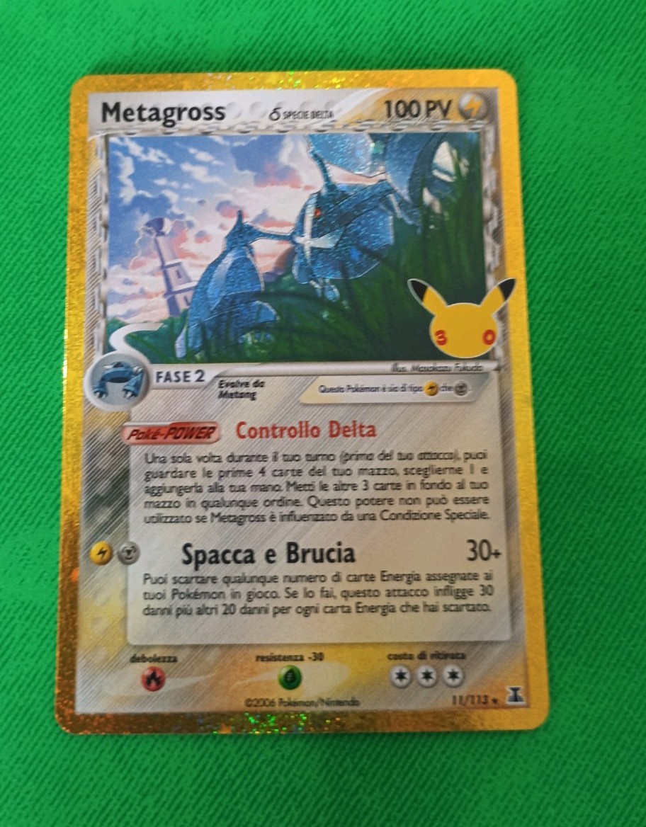  Pokemon Card 30th -Metagross 11/113 EX Delta Species-Holo- ITA-MINT
