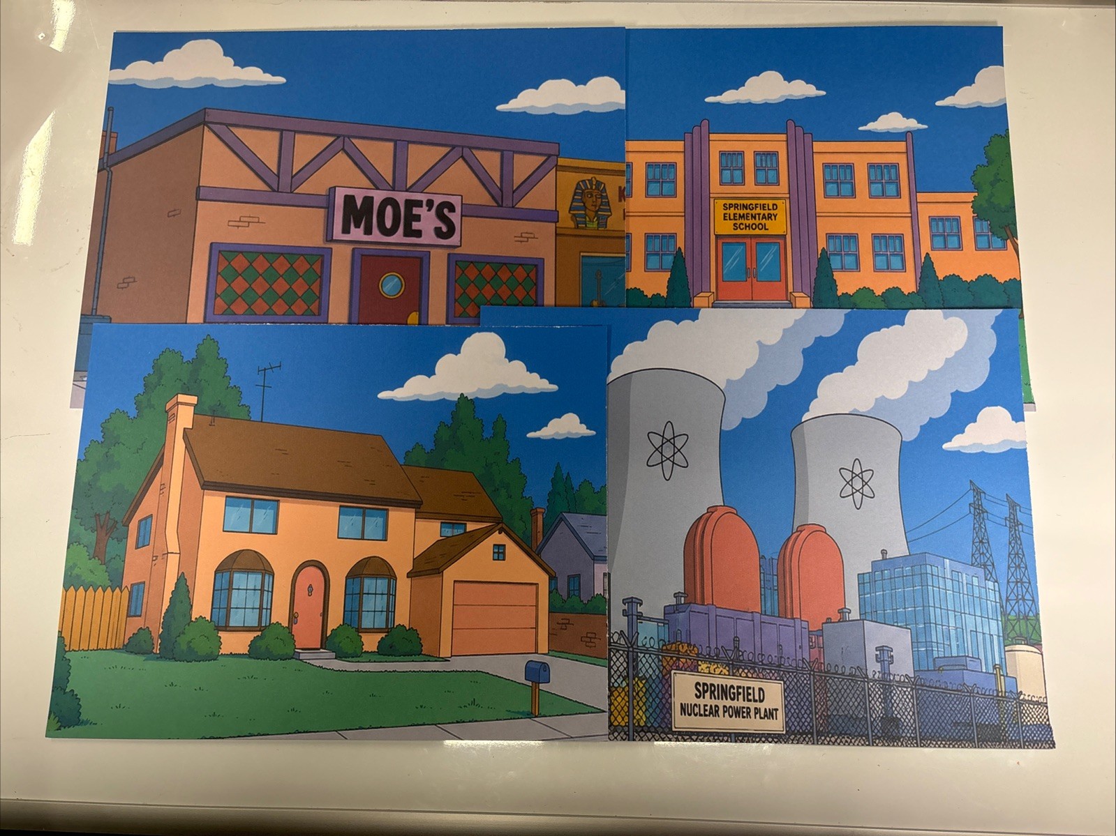 The Simpsons Animation Cel BACKGROUND Copy Vintage Cartoons Homer Bart Lisa