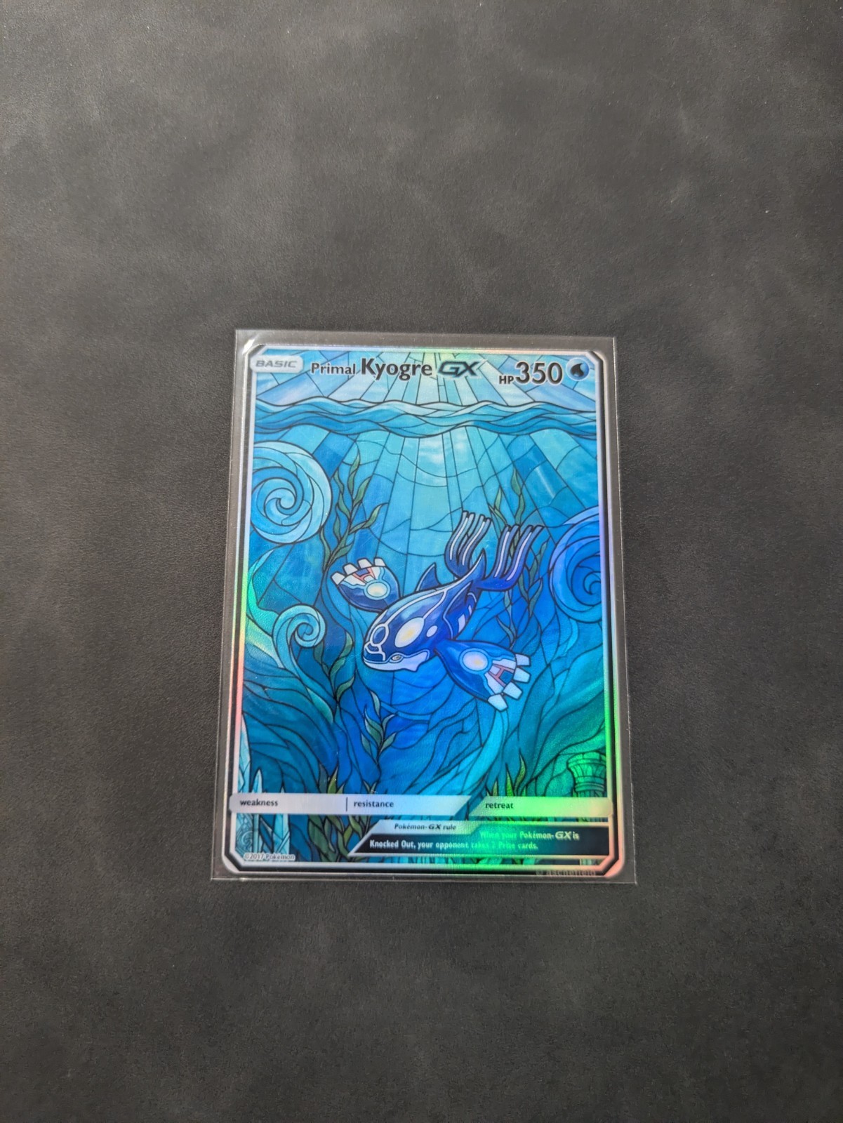 Stained Glass Style Primal Kyogre Holographic Display Card