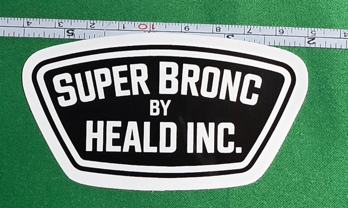 Heald Super Bronc Logo Sticker 3.5x2.25 Vintage Minibike Decal Restored