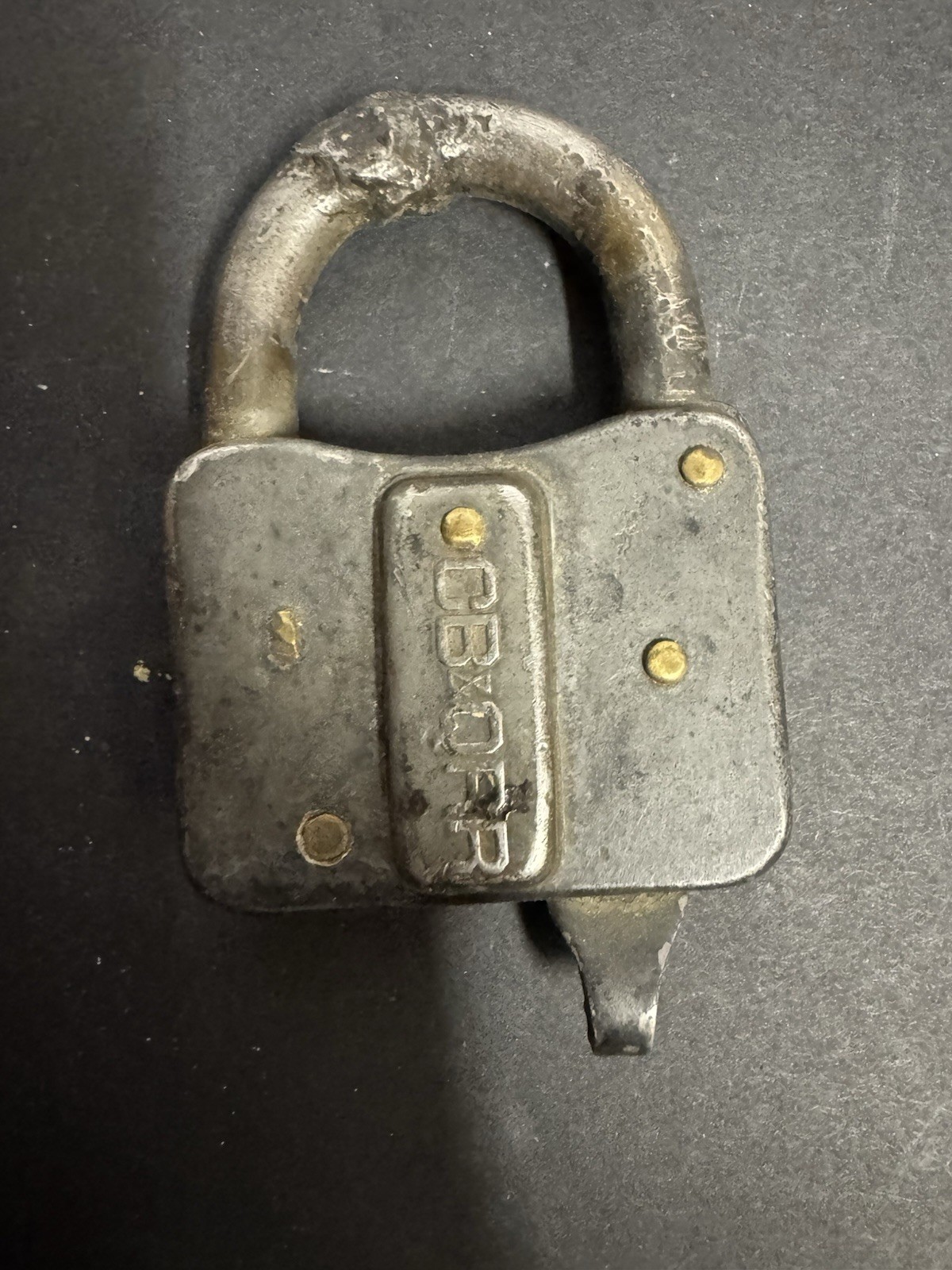 ANTIQUE C.B.Q - RR Padlock NO KEY****vintage, Not In Use******