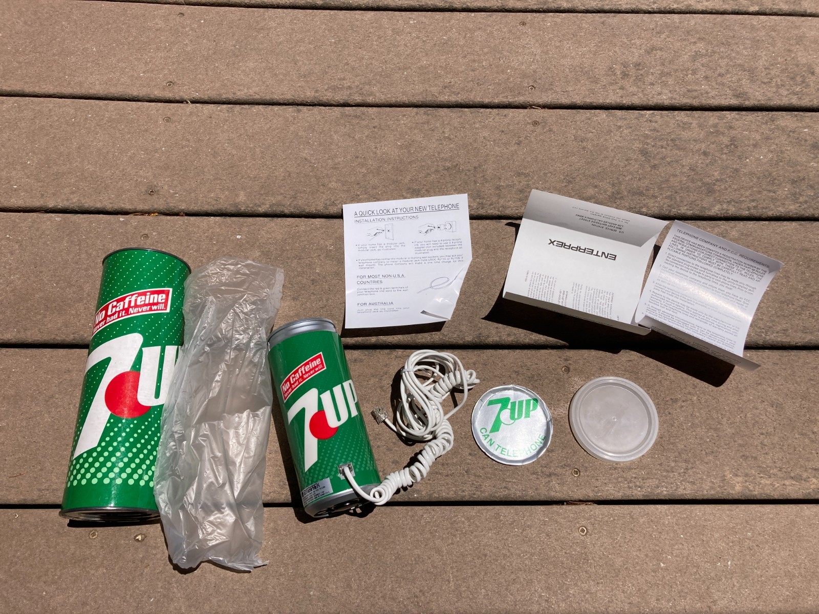 Vtg 7-up Seven Up Phone Soda Pop Can shaped Telephone Cool In Box
