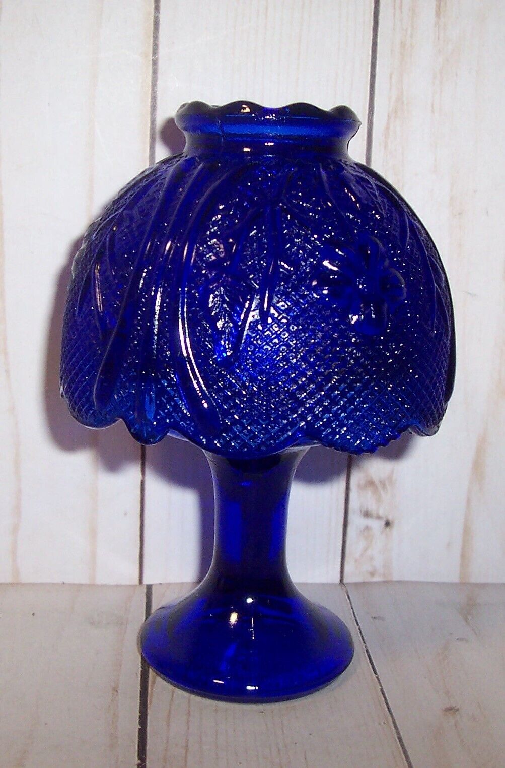 Vintage Indiana Depression Glass Cobalt Blue Fairy Lamp ~Beautiful