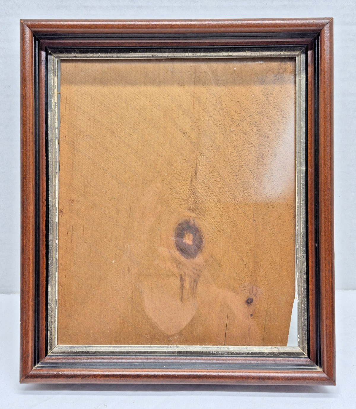 Victorian Antique Wood Silver Gilt Deep Well Walnut Photo Picture Frame Eastlake