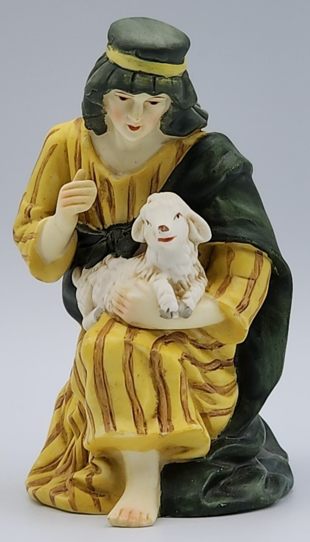 Heritage O\'Well Nativity Hand Painted Porcelain Replacement Kneeling Shepherd