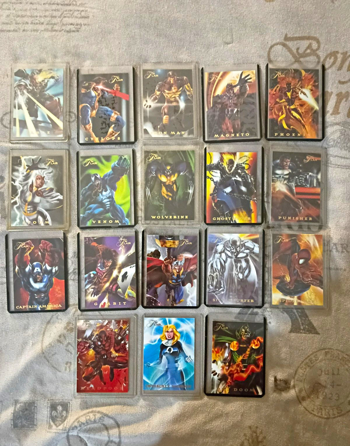Flair 1994 94 Flair Marvel 18-Card Non-Sport Lot Cyclops Iron Man Magneto
