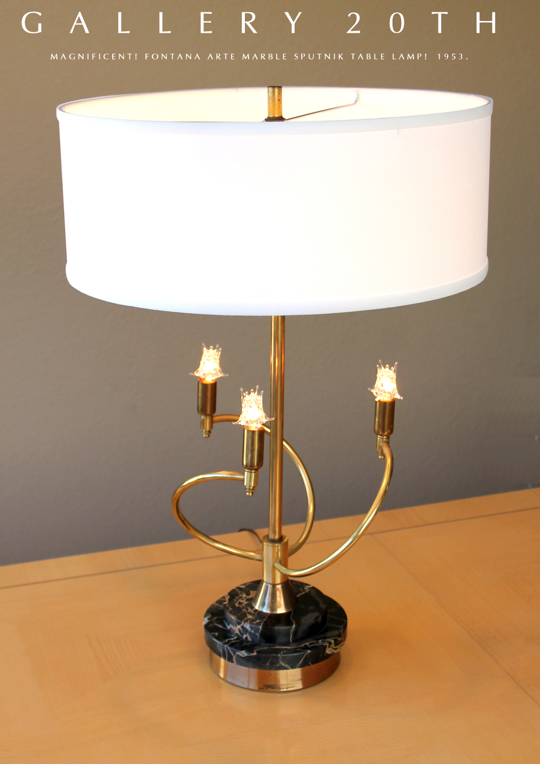 WOW VINTAGE TRI-LITE ITALIAN MARBLE MCM MUTAL SUNSET SPUTNIK BRASS LAMP 1950S WOW VINTAGE TRI-LITE ITALIAN MARBLE MCM MUTAL SUNSET SPUTNIK BRASS LAMP 1950S