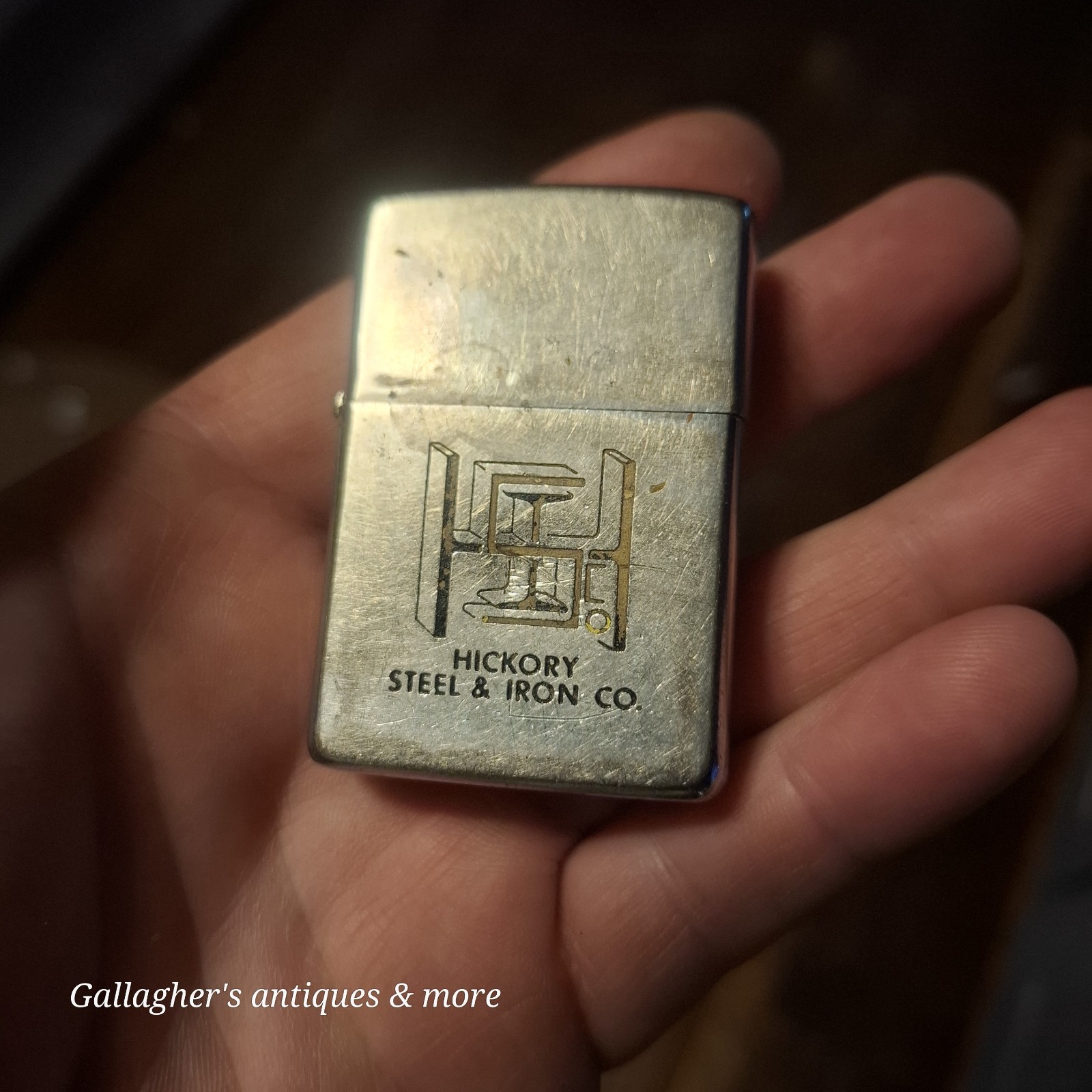 Vintage 1968 Zippo Lighter Hickory Steel Iron Co Advertising North Carolina