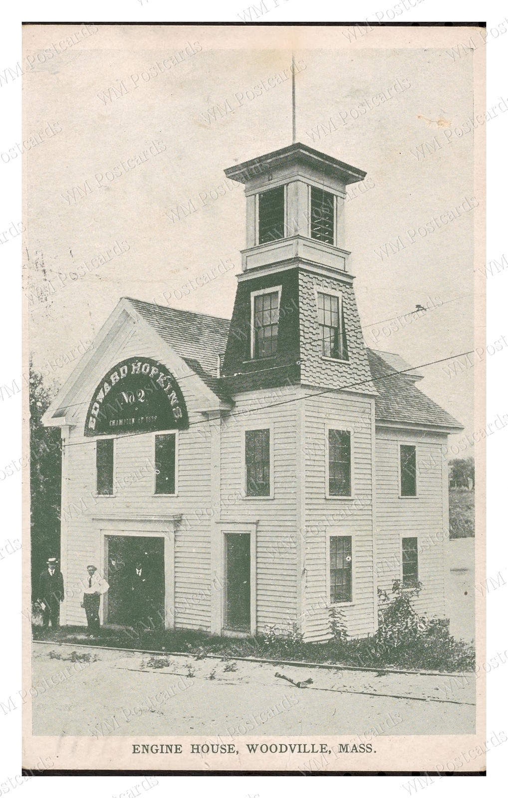 Woodville Massachusetts 1910 Engine House No.2 Firehouse Standard Postcard