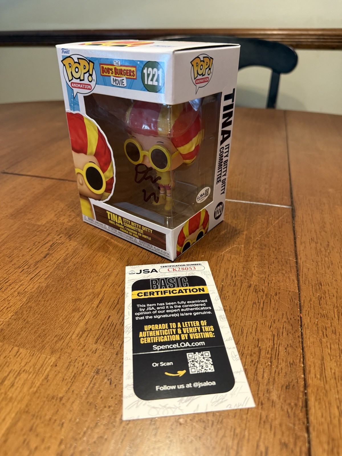 Dan Mintz Signed Funko Pop Autograph Tina Belcher Bobs Burgers 1221 JSA CK28053