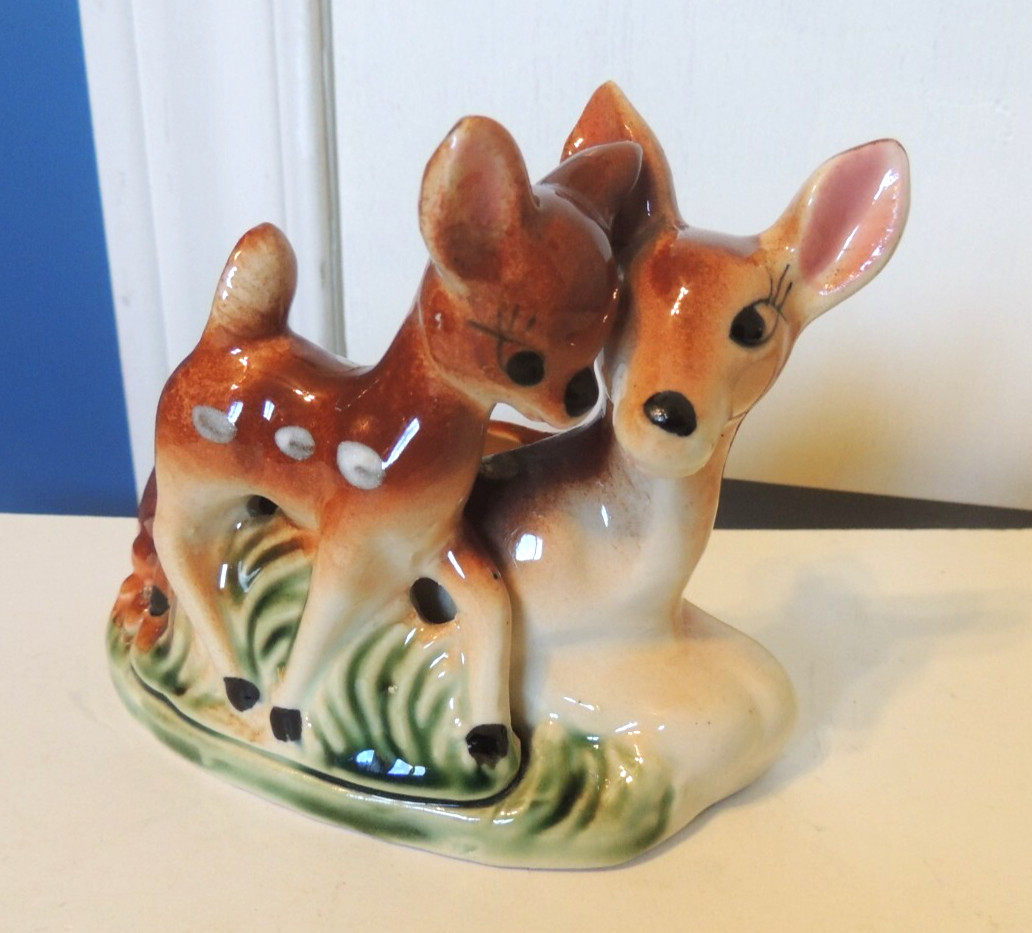 VTG WHIMSICAL SHAFFORD CUTE DEER FAWN RETRO PLANTER JAPAN MADE 50\'s DESIGN