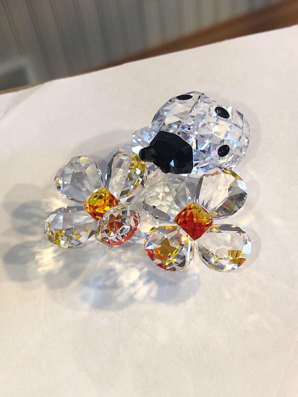 Swarovski Crystal 9100 000 035 Ladybug On Flowers 852804 Colored No Box