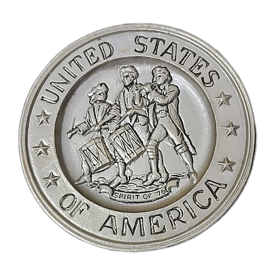 United States Of America Spirit Of 76 Pewter Plate Wall Hanging. / 8.5\