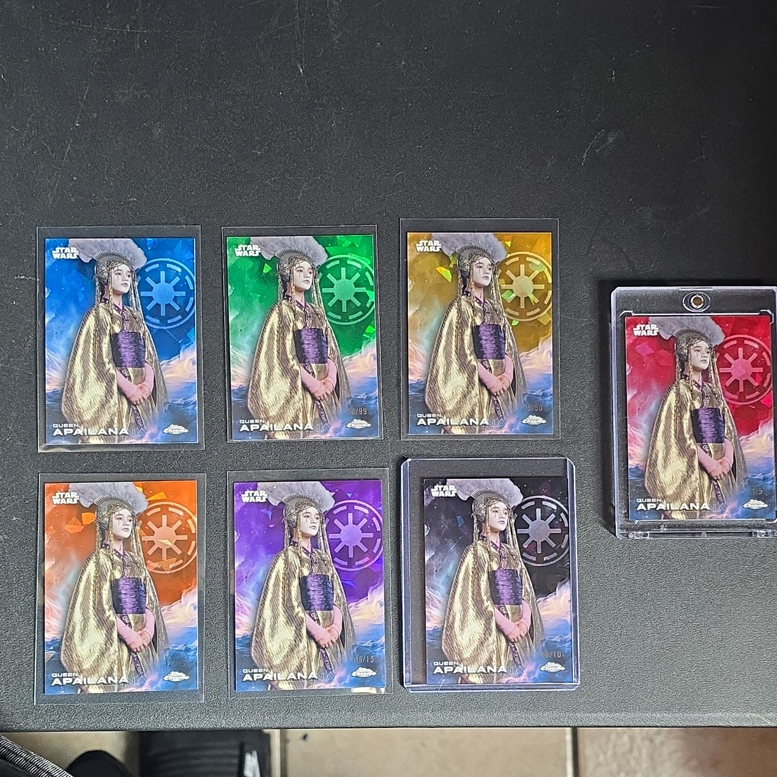 Topps Chrome Star Wars Sapphire 2025 Queen Apailana #151 Rainbow 7-Card Lot Topps Chrome Star Wars Sapphire 2025 Queen Apailana #151 Rainbow 7-Card Lot