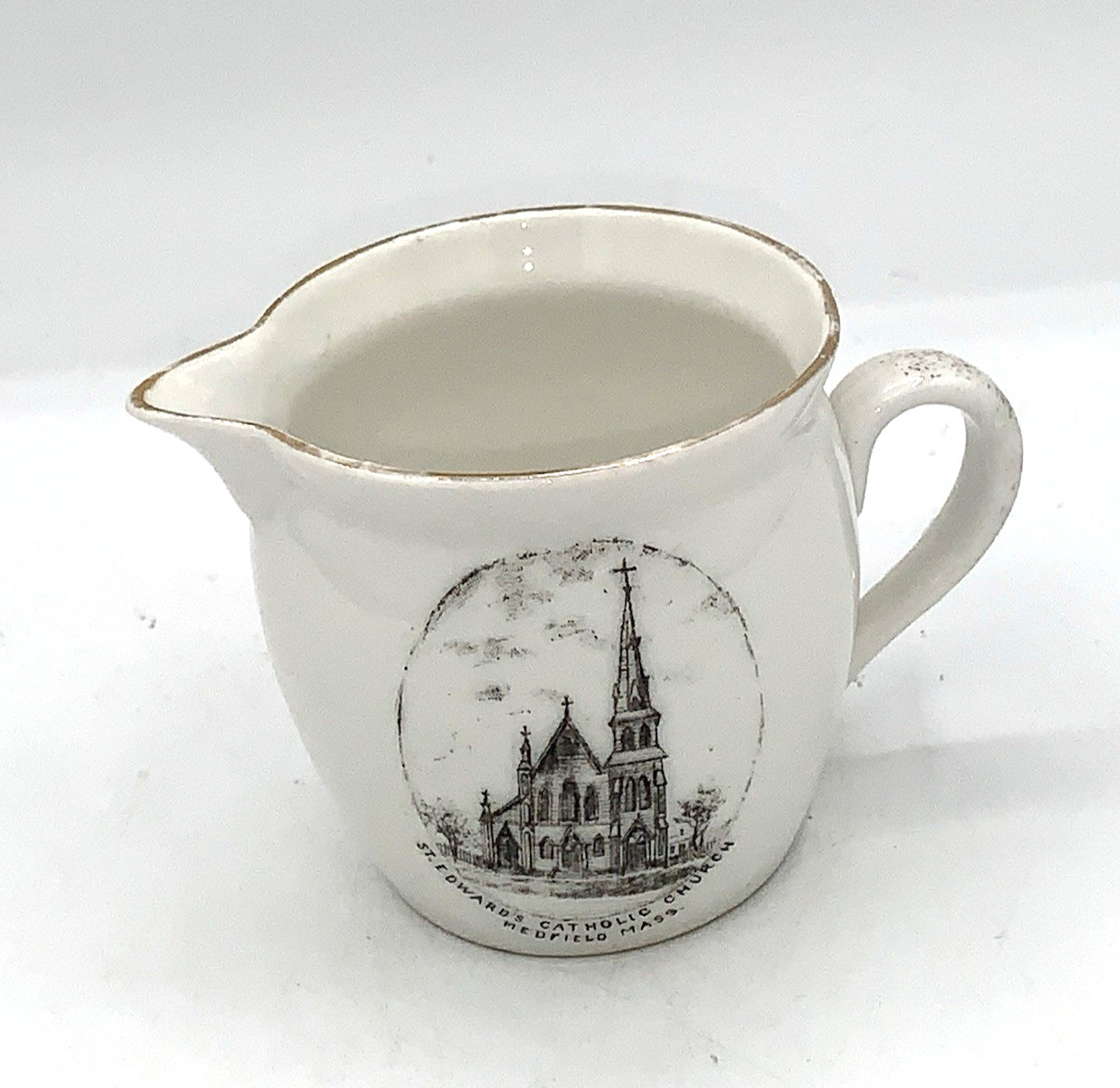 Souvenir Medford Massachusetts St Edward's Catholic Church Creamer 4 oz Souvenir Medford Massachusetts St Edward's Catholic Church Creamer 4 oz