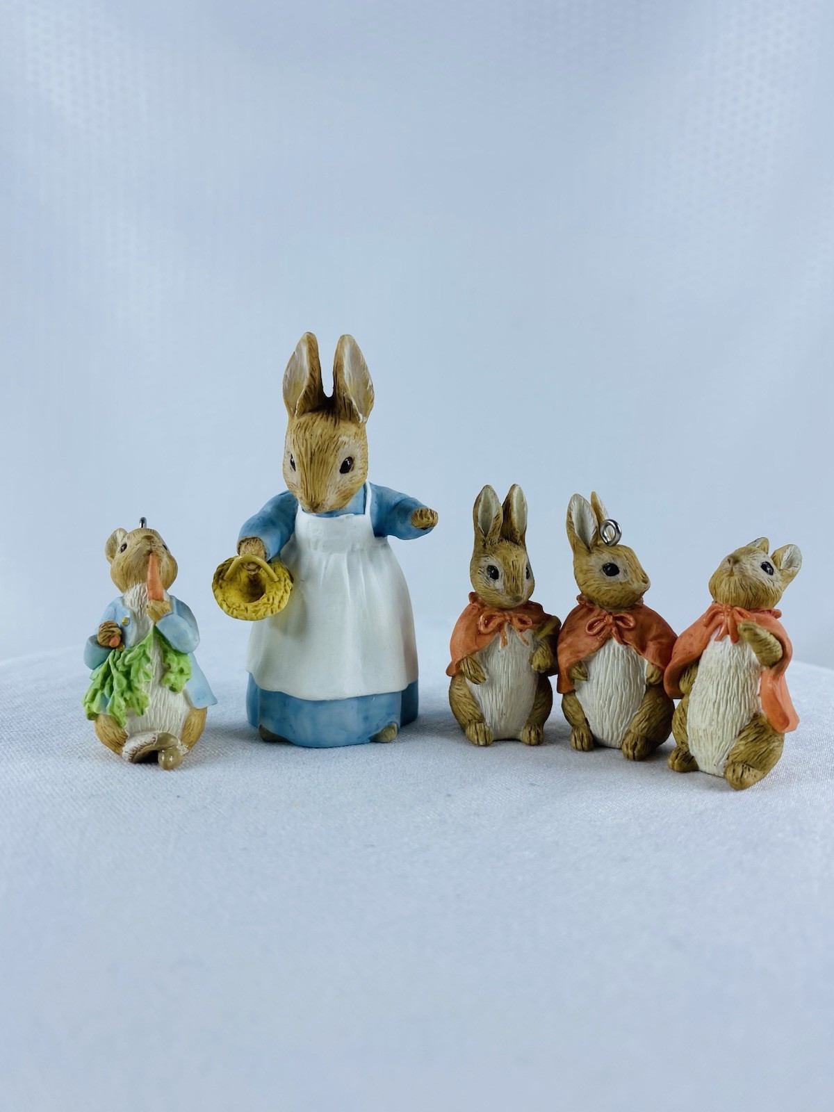 Vtg Hallmark Beatrix Potter Ornaments The Tale of Peter Rabbit 3 Piece Set 1999
