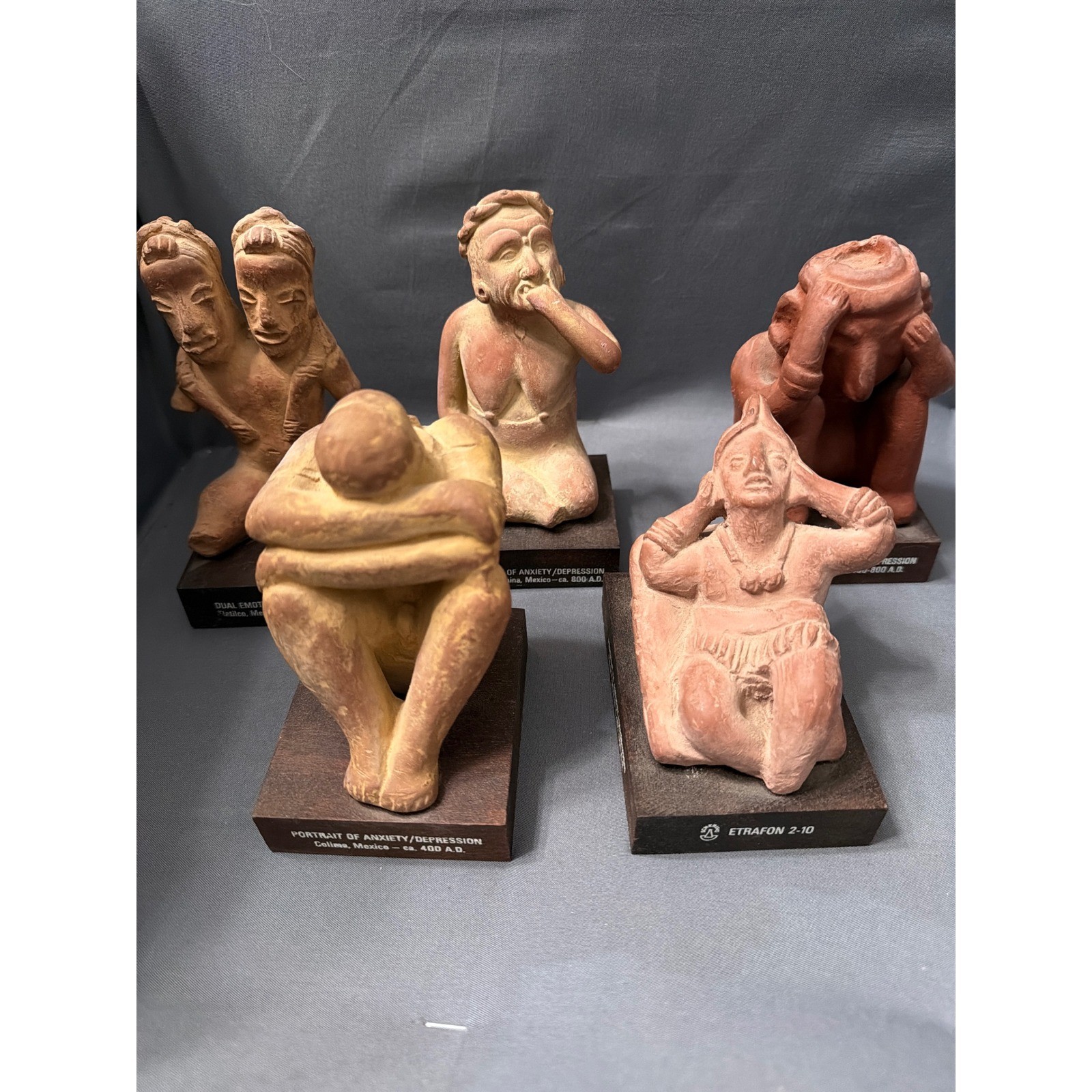 Vintage Etrafon Schering Medical Advertising Figurines Mexico Anxiety Set of 5