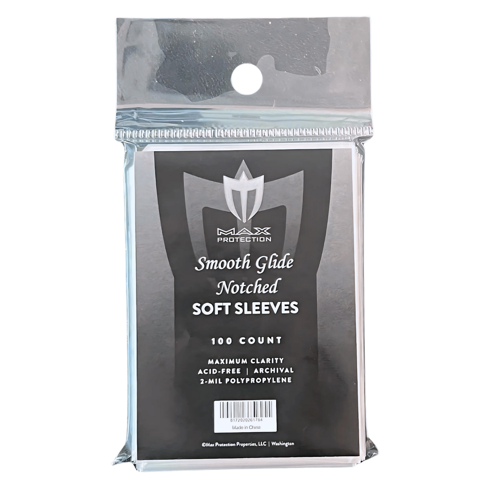 (100) Max Protection 100ct Packs Easy Glide Notched Sleeves