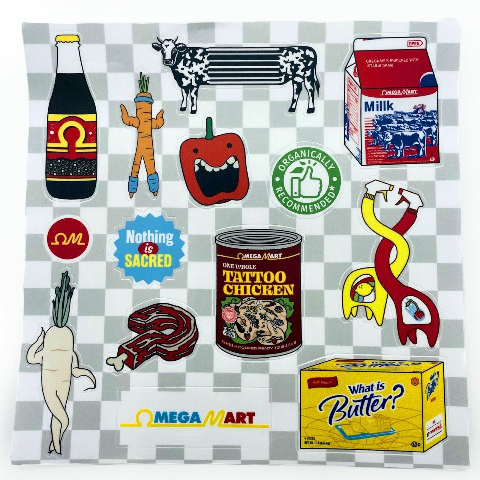 Meow Wolf - Omega Mart - Sticker Set Pack Matte Finish Sheet Souvenier Art Merch