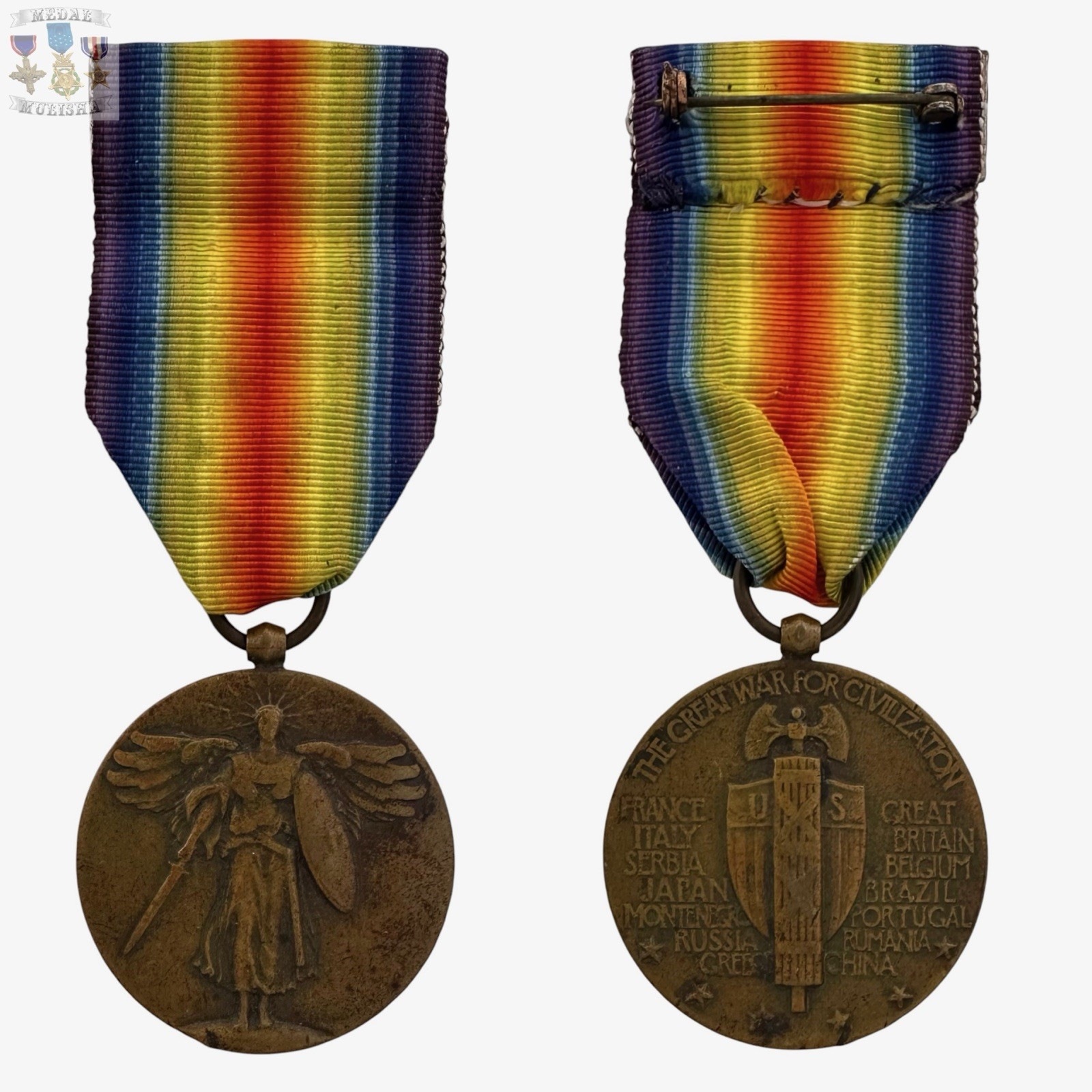 WWI VICTORY MEDAL GREAT WAR FOR CIVILIZATION WW1