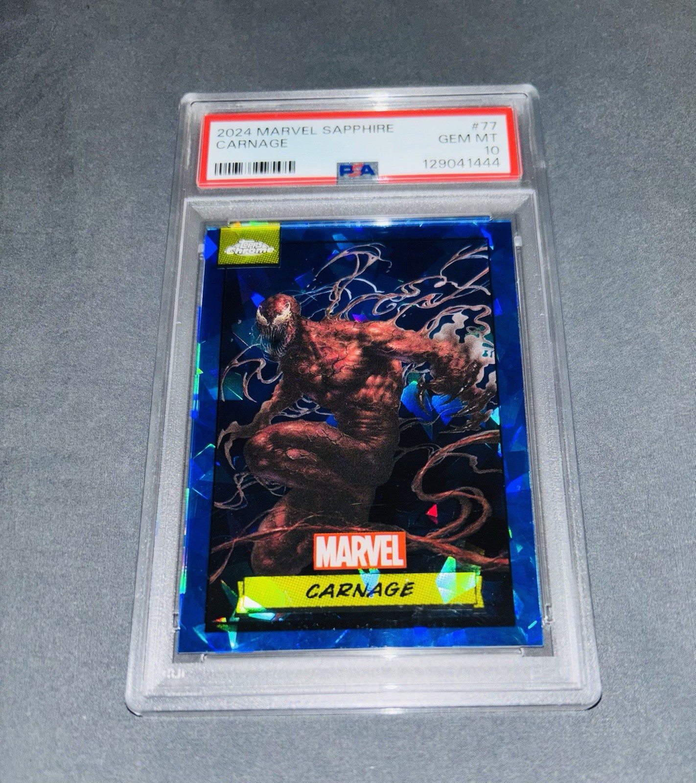 2024 Topps Chrome Marvel Sapphire Carnage PSA 10 Gem Mint