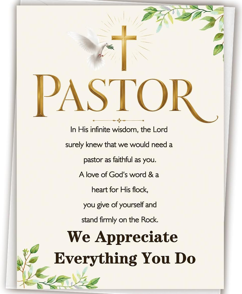 Christian Pastor Appreciation Card Gifts for Minister Church Leader