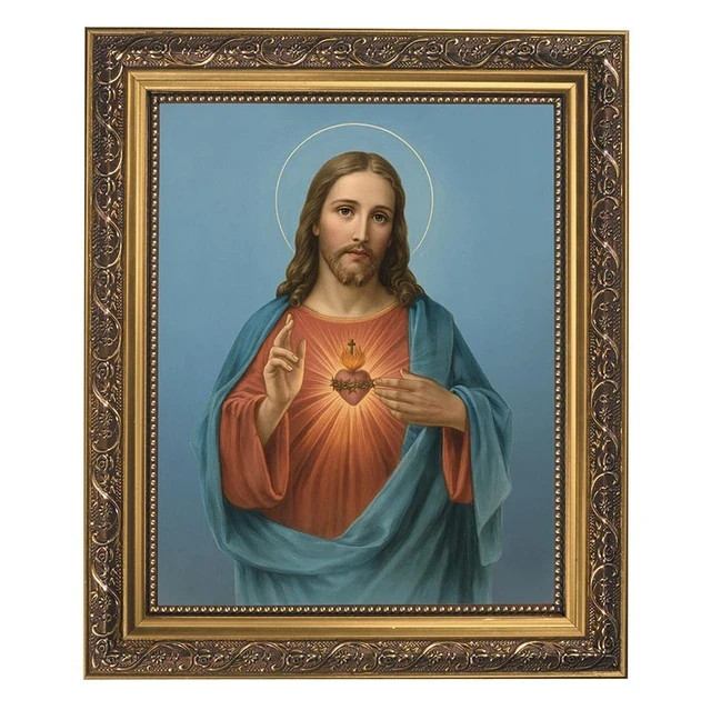 Sacred Heart Of Jesus Framed Print Religious & Spiritual Collectible Wall Decor