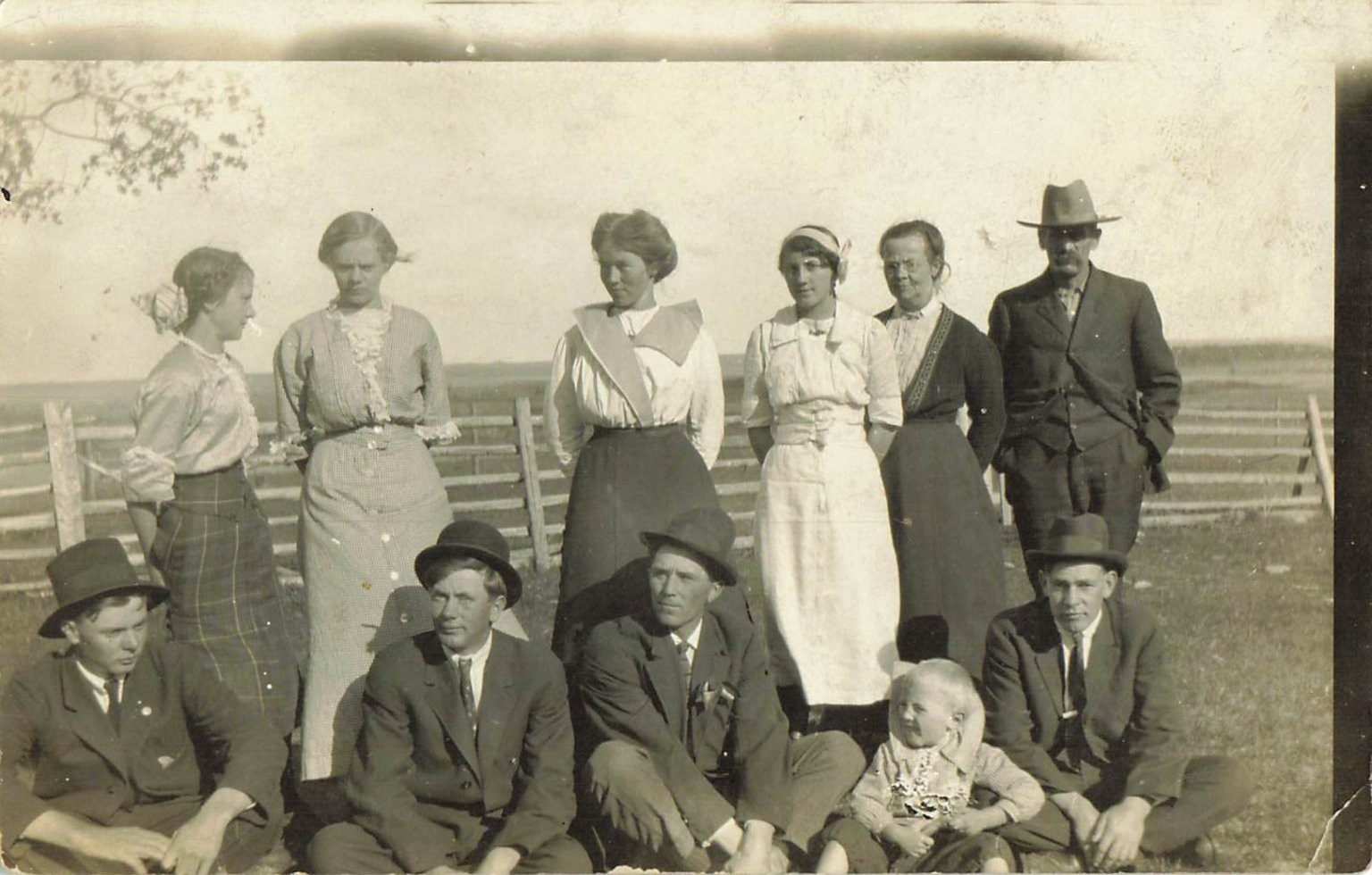 Early 1900s RPPC Postcard Large Family Group Portrait Made in Canada