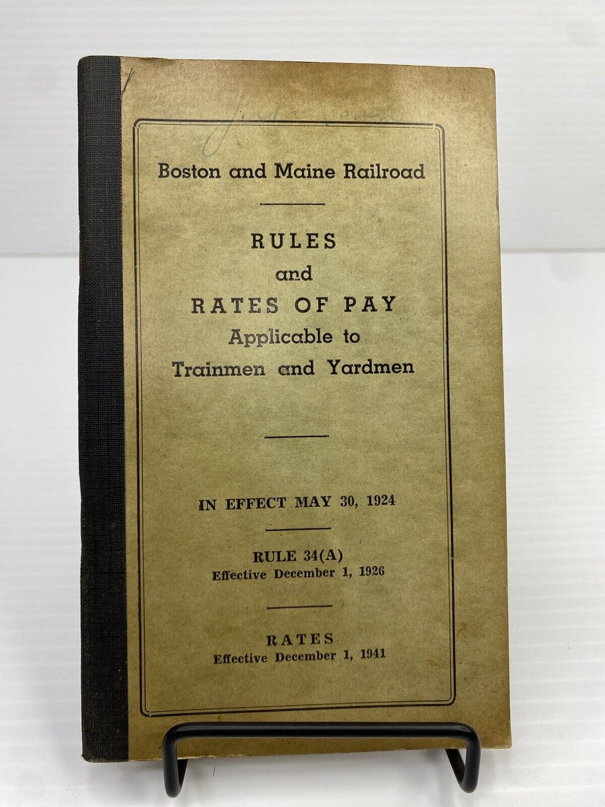 1941 Boston & Maine Railroad Rules & Rates of Pay Trainmen & Yardmen RR Rail Roa