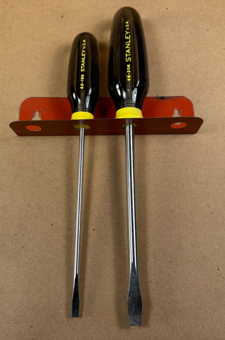 Vintage Stanley USA Workmaster 66-206 66-196 Flat/Slotted Screwdriver + Rack