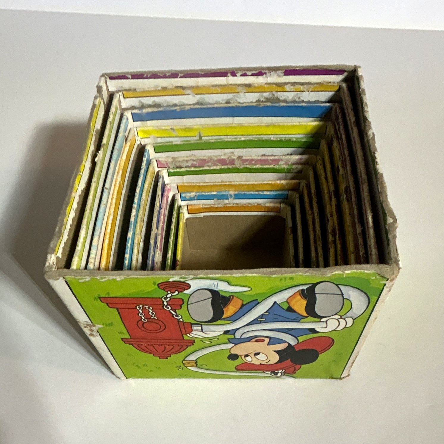 Walt Disney Productions Vintage Mickey Mouse Disney Nesting Blocks Set Walt Disney Productions Vintage Mickey Mouse Disney Nesting Blocks Set
