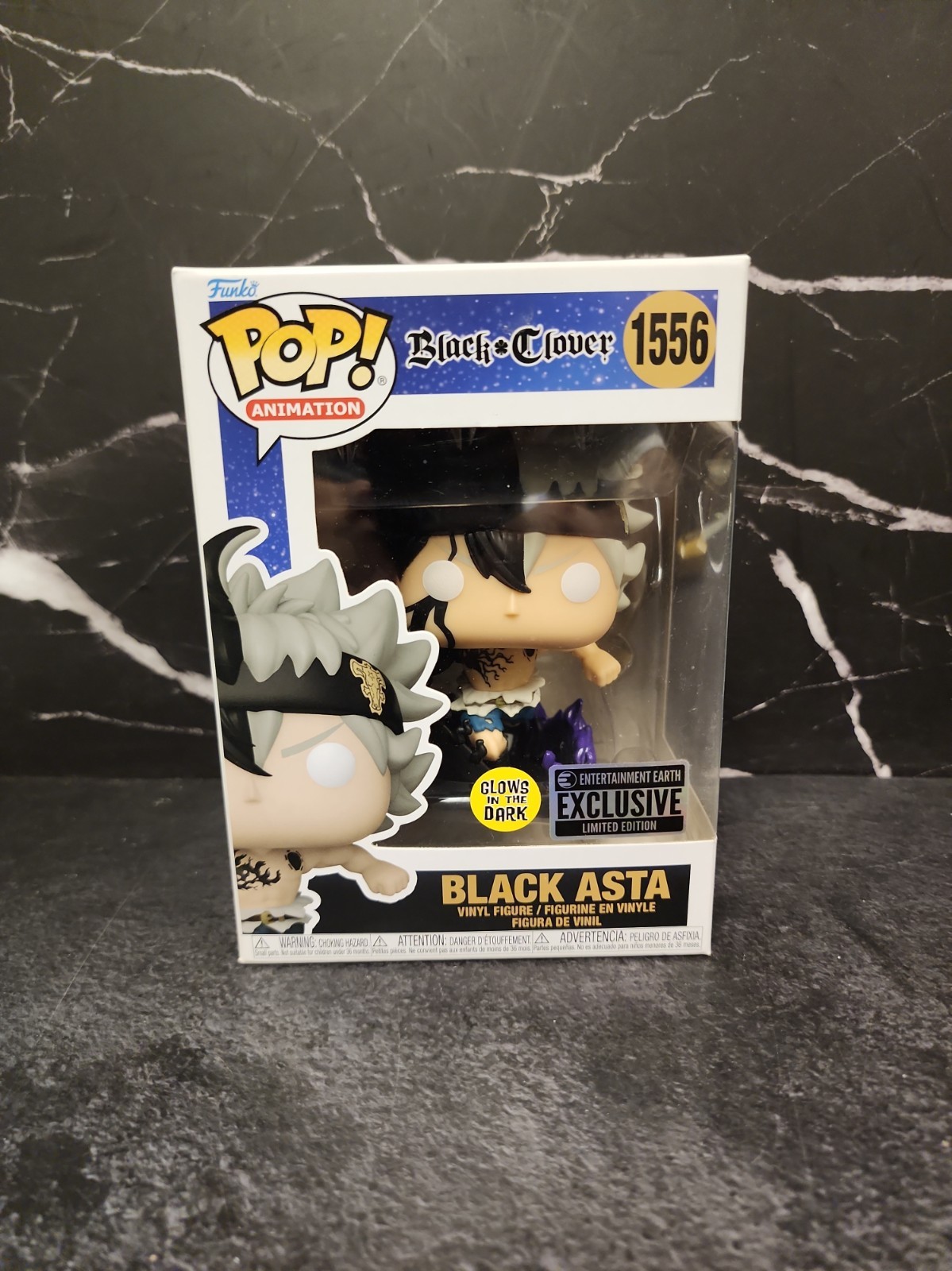 Funko Pop Animation Black Clover 1556 Black Asta GITD EE Exclusive