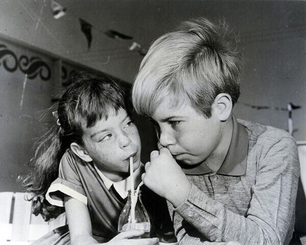 Mary Badham & Stanley Livingston share a soda 24x36 poster Mary Badham & Stanley Livingston share a soda 24x36 poster
