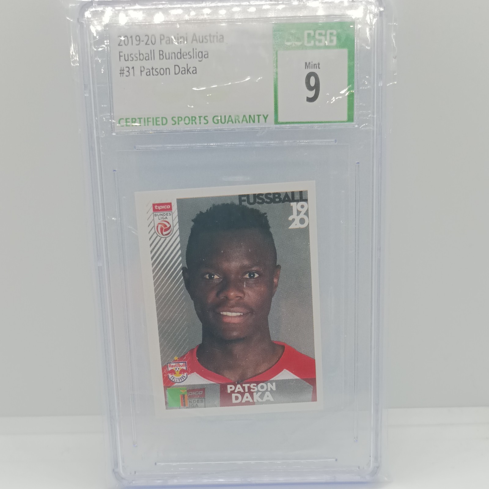 Patson Daka #31 Panini Soccer 2019/20 Rookie Sticker - RB Salzburg CSG 9