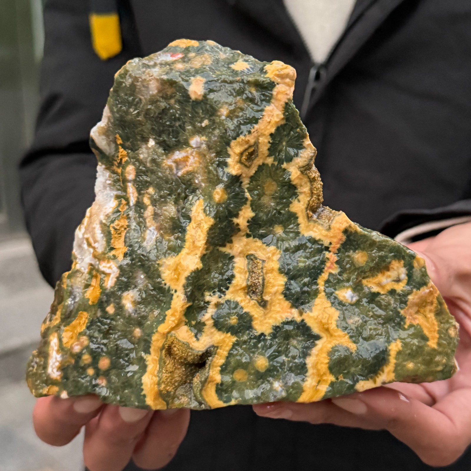 846g Natural Raw Ocean Jasper With Druzy Rough Quartz Crystal Mineral Specimen
