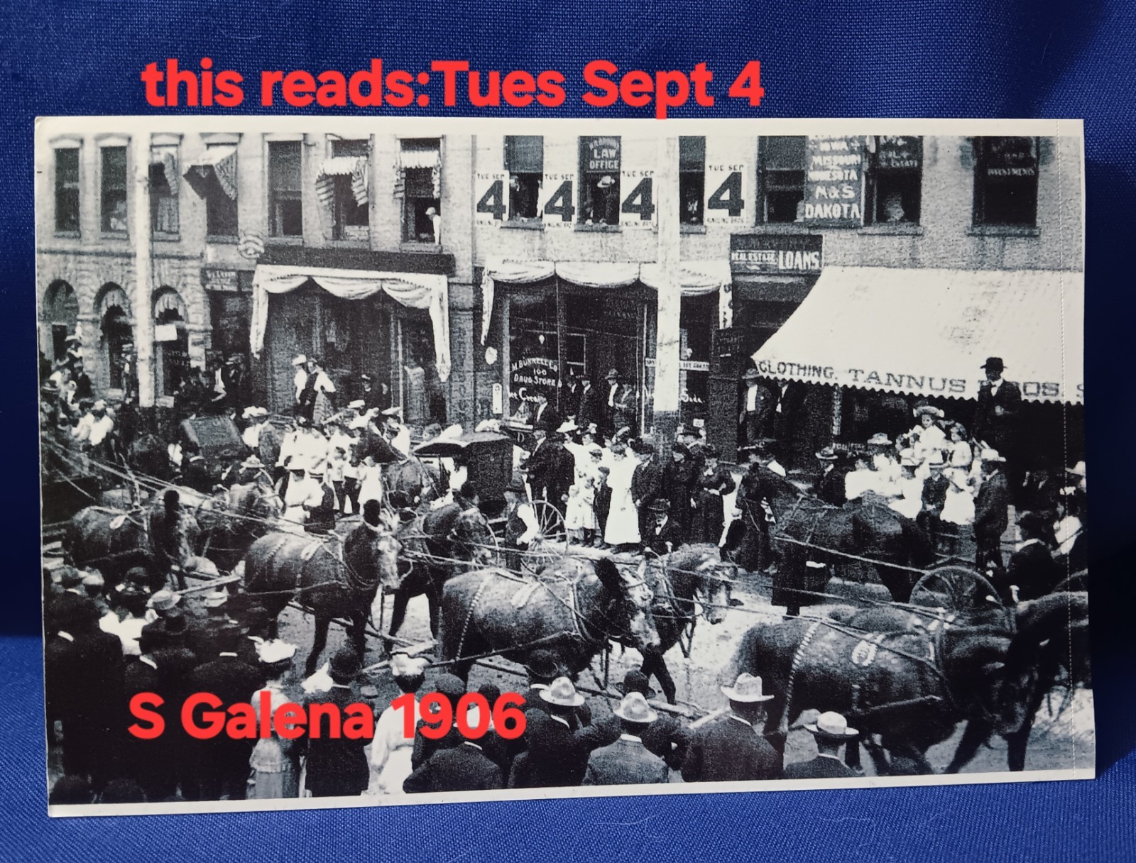 Dixon Illinois 1906 Sept 4 BARNUM & BAILEY CIRCUS set tents at W 7th & S Lincoln