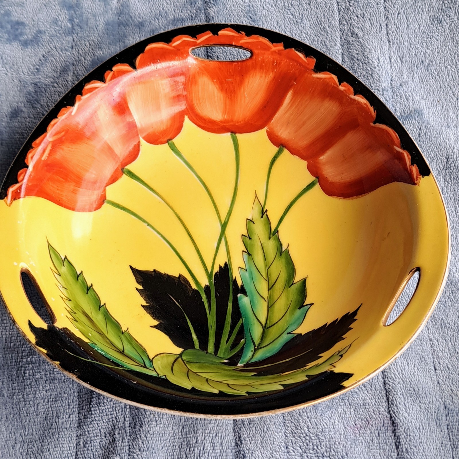 *Rare Old Noritake Art Deco Floral Bowl, circa 1921, circa 1941 