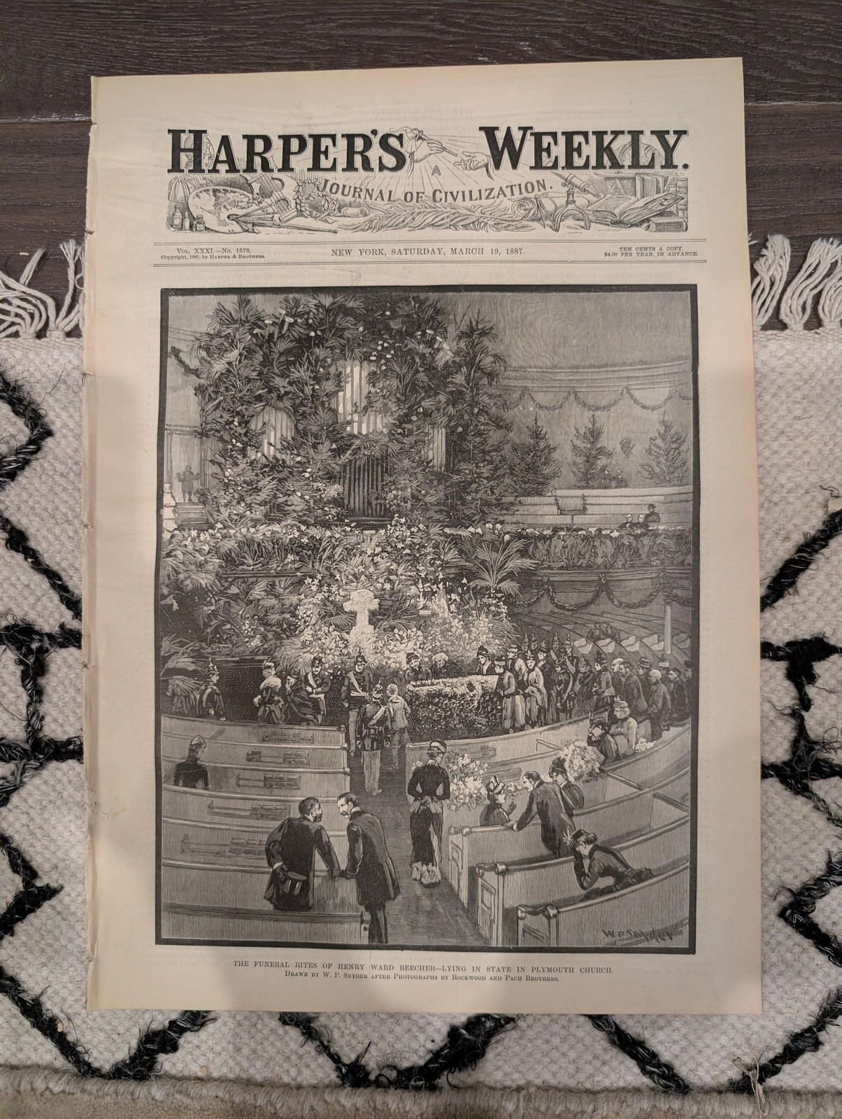 Harper’s Weekly – March 19, 1887 – Henry Ward Beecher Funeral, Geronimo’s Son, C