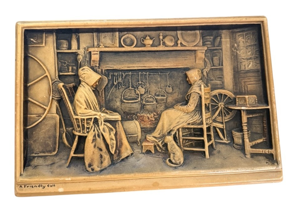 Vintage Made In England OSBORNE IVOREX 3D 6x9 Wall Plaque \ Vintage Made In England OSBORNE IVOREX 3D 6x9 Wall Plaque \