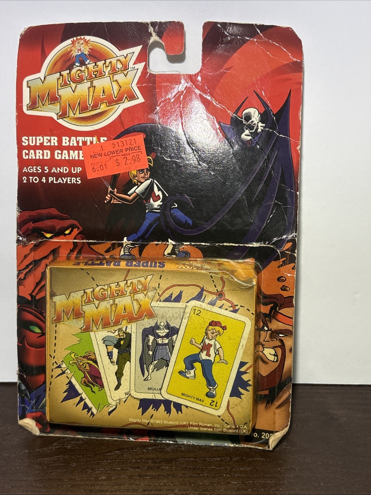 Vintage 1993 Mighty Max Super Battle Card Game by Bluebird UK in sealed package