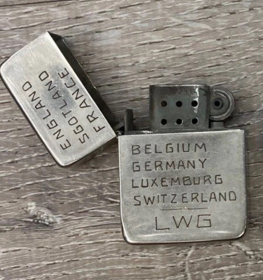 VTG Zippo Lighter WWII Soldier European Tour Custom Engraved Military Trench Art